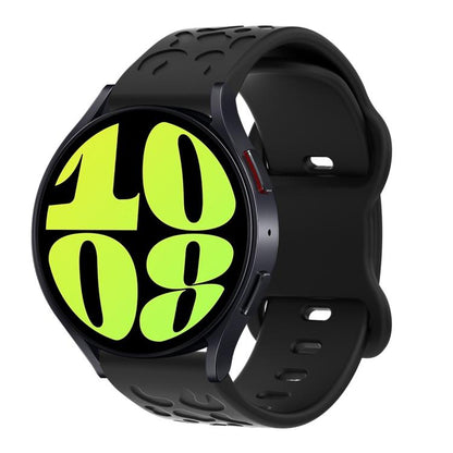 20mm Kalebol Leopard Print Butterfly Buckle Silicone Watch Band(Black) by Kalebol