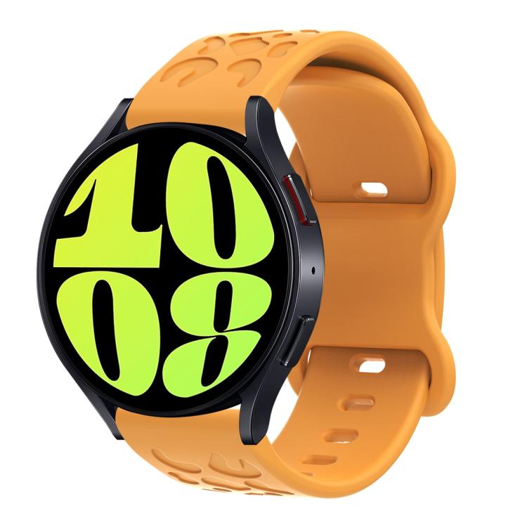 20mm Kalebol Leopard Print Butterfly Buckle Silicone Watch Band(Yellow) by Kalebol