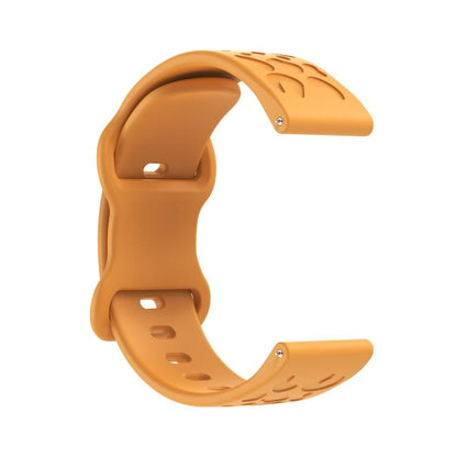 20mm Kalebol Leopard Print Butterfly Buckle Silicone Watch Band(Yellow) by Kalebol