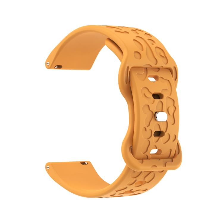 20mm Kalebol Leopard Print Butterfly Buckle Silicone Watch Band(Yellow) by Kalebol
