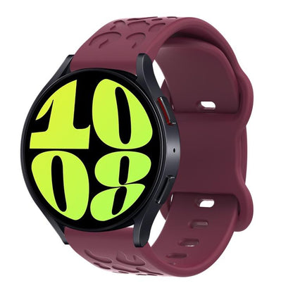 20mm Kalebol Leopard Print Butterfly Buckle Silicone Watch Band(Wine Red) by Kalebol