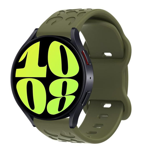 20mm Kalebol Leopard Print Butterfly Buckle Silicone Watch Band(Army Green) by Kalebol