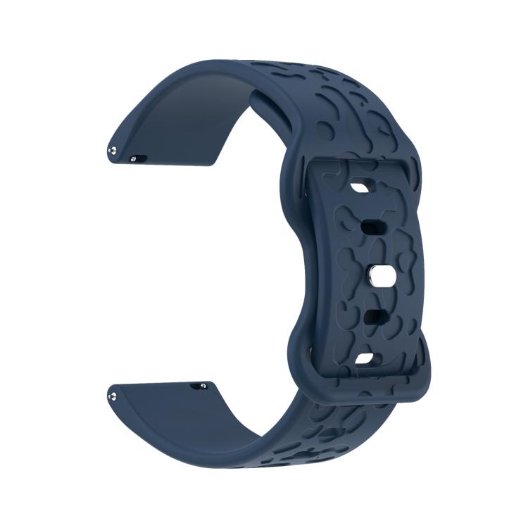 20mm Kalebol Leopard Print Butterfly Buckle Silicone Watch Band(Midnight Blue) by Kalebol