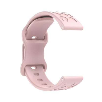 22mm Kalebol Leopard Print Butterfly Buckle Silicone Watch Band(Pink) by Kalebol
