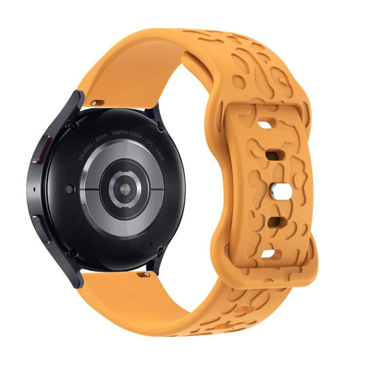 22mm Kalebol Leopard Print Butterfly Buckle Silicone Watch Band(Yellow) by Kalebol