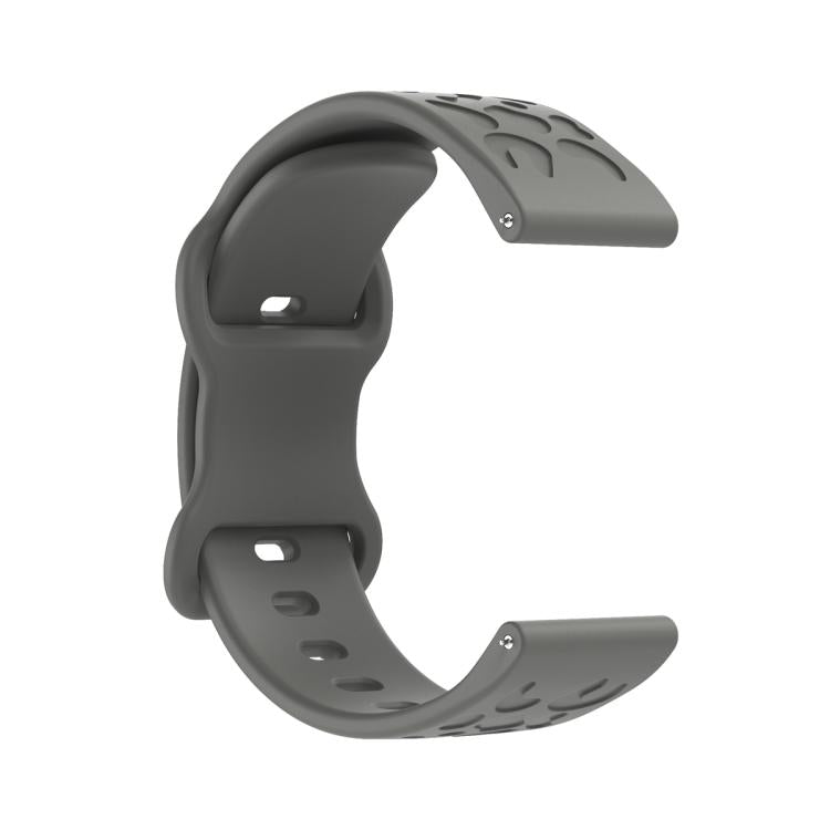 22mm Kalebol Leopard Print Butterfly Buckle Silicone Watch Band(Space Grey) by Kalebol