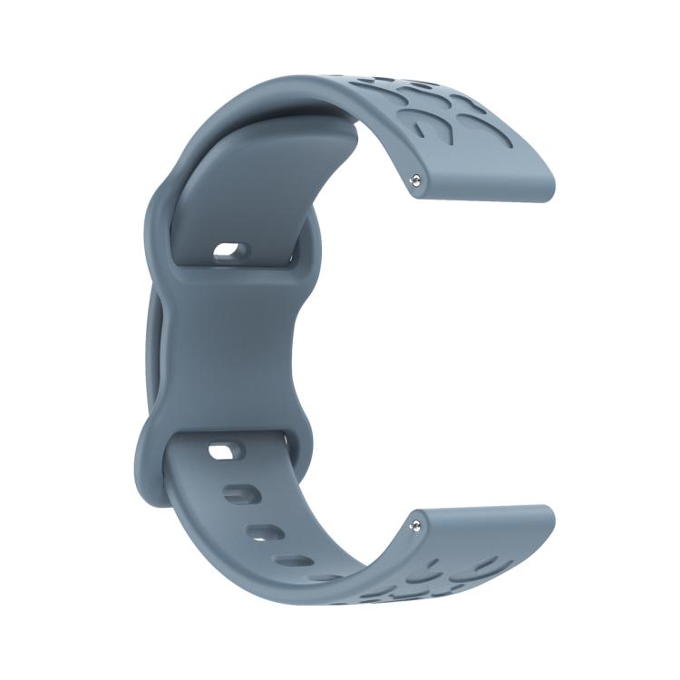 22mm Kalebol Leopard Print Butterfly Buckle Silicone Watch Band(Slate Blue) by Kalebol