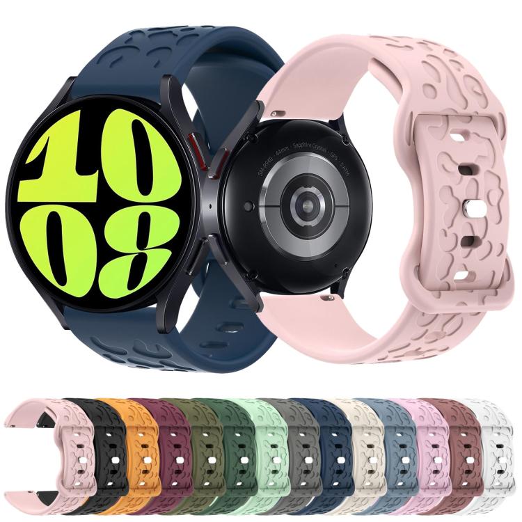 22mm Kalebol Leopard Print Butterfly Buckle Silicone Watch Band(Wine Red) by Kalebol