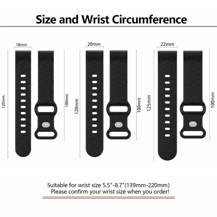 20mm Kalebol Leopard Print Butterfly Buckle Silicone Watch Band(Slate Blue) by Kalebol