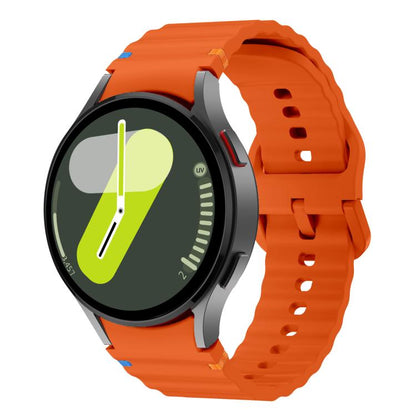 For Samsung Galaxy Watch 7 / 6 / 5 / 4 Kalebol Wave Stitching Silicone Watch Band(Orange) by Kalebol