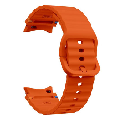 For Samsung Galaxy Watch 7 / 6 / 5 / 4 Kalebol Wave Stitching Silicone Watch Band(Orange) by Kalebol