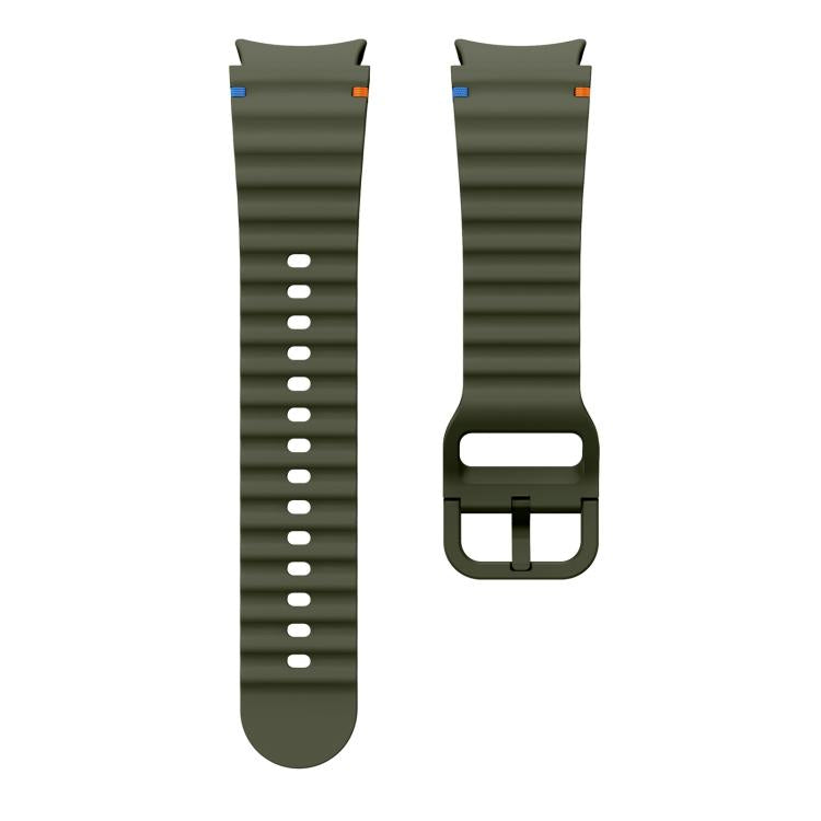 For Samsung Galaxy Watch 7 / 6 / 5 / 4 Kalebol Wave Stitching Silicone Watch Band(Army Green) by Kalebol