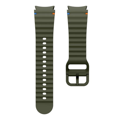 For Samsung Galaxy Watch 7 / 6 / 5 / 4 Kalebol Wave Stitching Silicone Watch Band(Army Green) by Kalebol