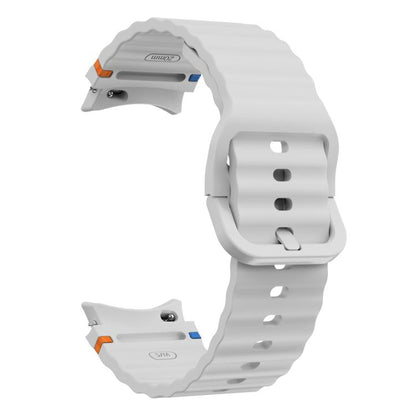 For Samsung Galaxy Watch 7 / 6 / 5 / 4 Kalebol Wave Stitching Silicone Watch Band(Light Grey) by Kalebol