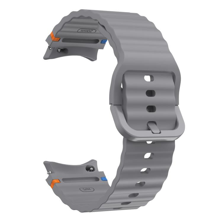 For Samsung Galaxy Watch 7 / 6 / 5 / 4 Kalebol Wave Stitching Silicone Watch Band(Space Grey) by Kalebol