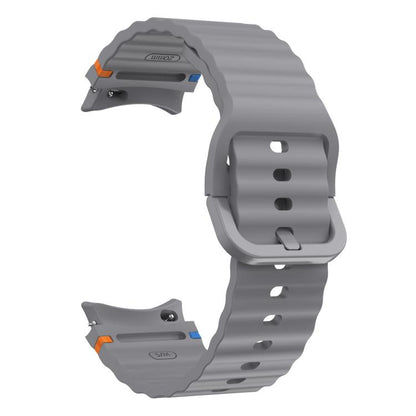 For Samsung Galaxy Watch 7 / 6 / 5 / 4 Kalebol Wave Stitching Silicone Watch Band(Space Grey) by Kalebol