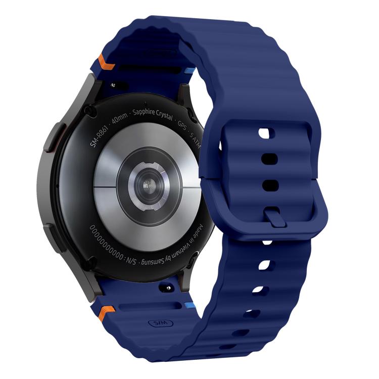 For Samsung Galaxy Watch 7 / 6 / 5 / 4 Kalebol Wave Stitching Silicone Watch Band(Midnight Blue) by Kalebol