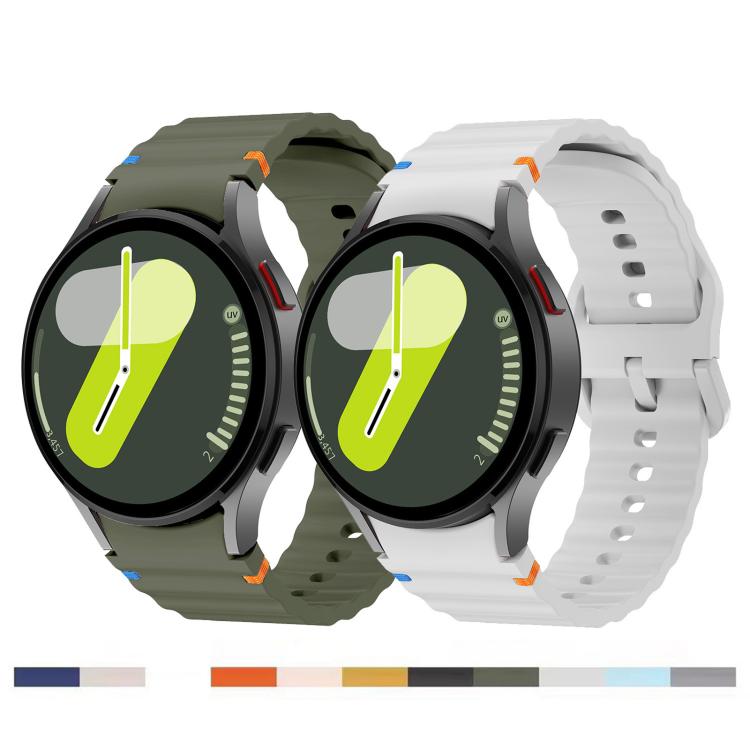 For Samsung Galaxy Watch 7 / 6 / 5 / 4 Kalebol Wave Stitching Silicone Watch Band(Light Grey) by Kalebol