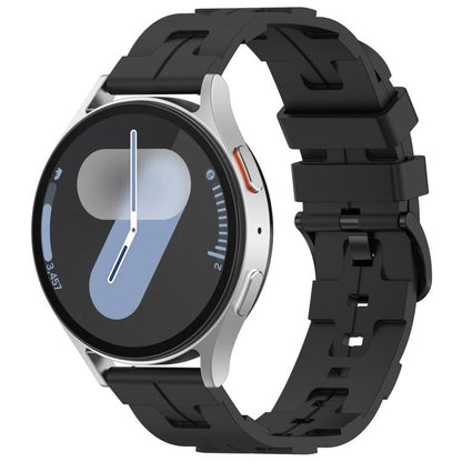 20mm Kalebol Solid Color Black Buckle Round Tail Silicone Watch Band(Black) by Kalebol