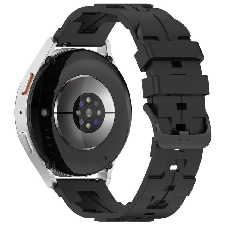 20mm Kalebol Solid Color Black Buckle Round Tail Silicone Watch Band(Black) by Kalebol