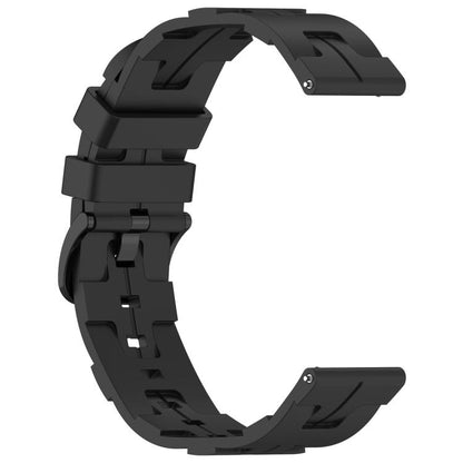 20mm Kalebol Solid Color Black Buckle Round Tail Silicone Watch Band(Black) by Kalebol