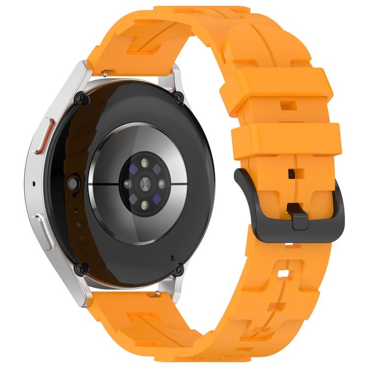 20mm Kalebol Solid Color Black Buckle Round Tail Silicone Watch Band(Yellow) by Kalebol