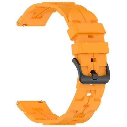 20mm Kalebol Solid Color Black Buckle Round Tail Silicone Watch Band(Yellow) by Kalebol