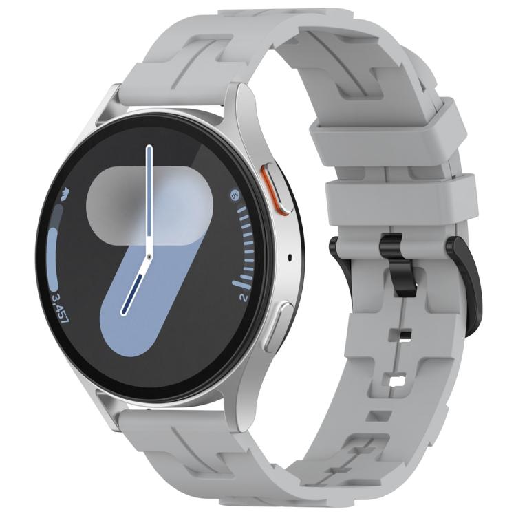 20mm Kalebol Solid Color Black Buckle Round Tail Silicone Watch Band(Grey) by Kalebol