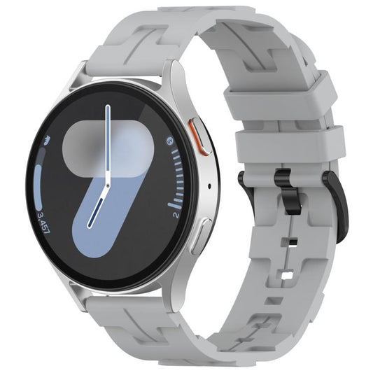 20mm Kalebol Solid Color Black Buckle Round Tail Silicone Watch Band(Grey) by Kalebol