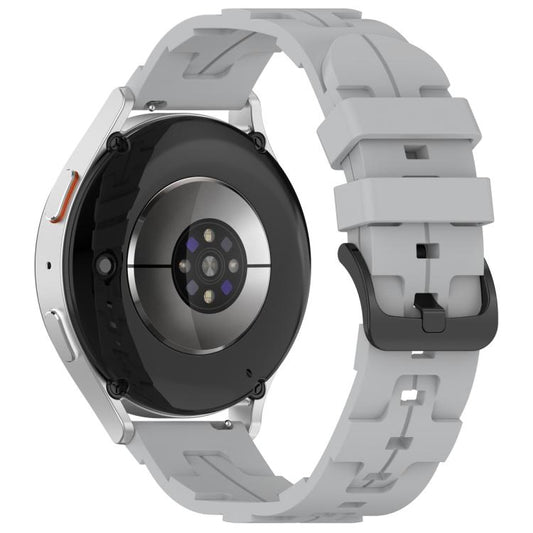 20mm Kalebol Solid Color Black Buckle Round Tail Silicone Watch Band(Grey) by Kalebol