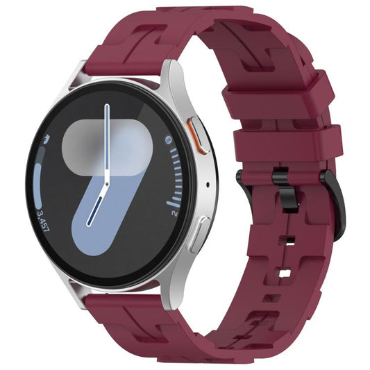 20mm Kalebol Solid Color Black Buckle Round Tail Silicone Watch Band(Wine Red) by Kalebol