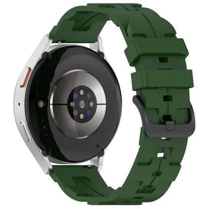 20mm Kalebol Solid Color Black Buckle Round Tail Silicone Watch Band(Army Green) by Kalebol