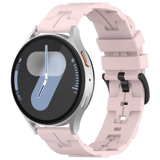 20mm Kalebol Solid Color Black Buckle Round Tail Silicone Watch Band(Rose Pink) by Kalebol