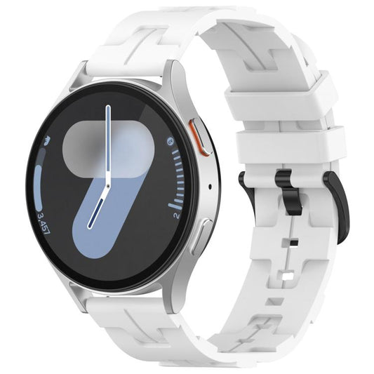 22mm Kalebol Solid Color Black Buckle Round Tail Silicone Watch Band(White) by Kalebol