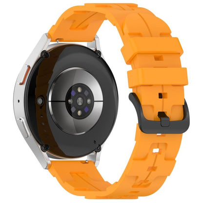 22mm Kalebol Solid Color Black Buckle Round Tail Silicone Watch Band(Yellow) by Kalebol