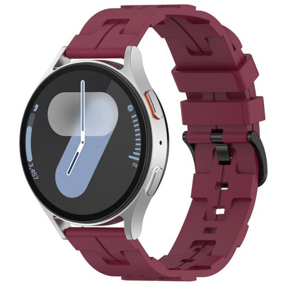 22mm Kalebol Solid Color Black Buckle Round Tail Silicone Watch Band(Wine Red) by Kalebol