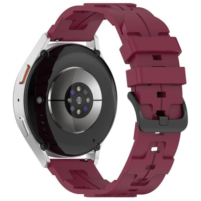 22mm Kalebol Solid Color Black Buckle Round Tail Silicone Watch Band(Wine Red) by Kalebol