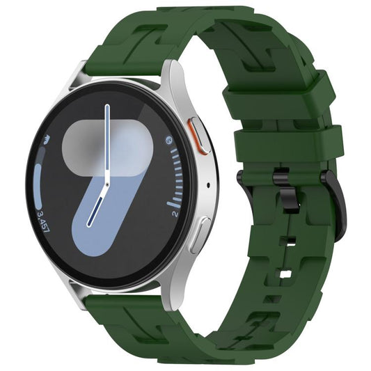 22mm Kalebol Solid Color Black Buckle Round Tail Silicone Watch Band(Army Green) by Kalebol