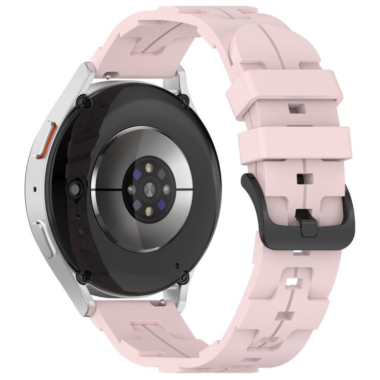 22mm Kalebol Solid Color Black Buckle Round Tail Silicone Watch Band(Rose Pink) by Kalebol