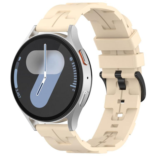 22mm Kalebol Solid Color Black Buckle Round Tail Silicone Watch Band(Cream Color) by Kalebol