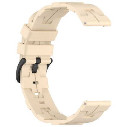 22mm Kalebol Solid Color Black Buckle Round Tail Silicone Watch Band(Cream Color) by Kalebol
