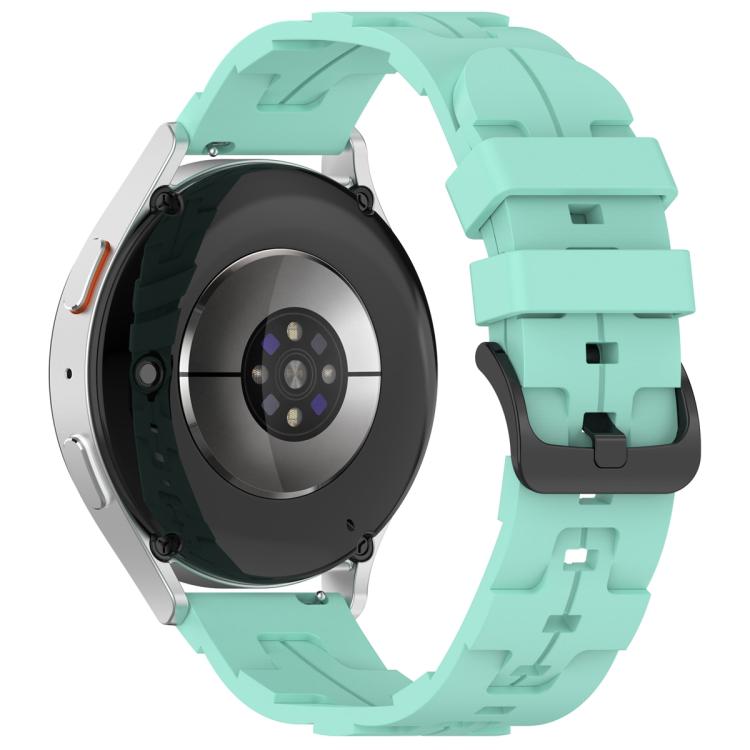 22mm Kalebol Solid Color Black Buckle Round Tail Silicone Watch Band(Teal) by Kalebol