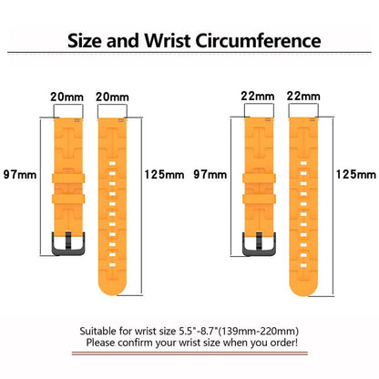 20mm Kalebol Solid Color Black Buckle Round Tail Silicone Watch Band(Black) by Kalebol