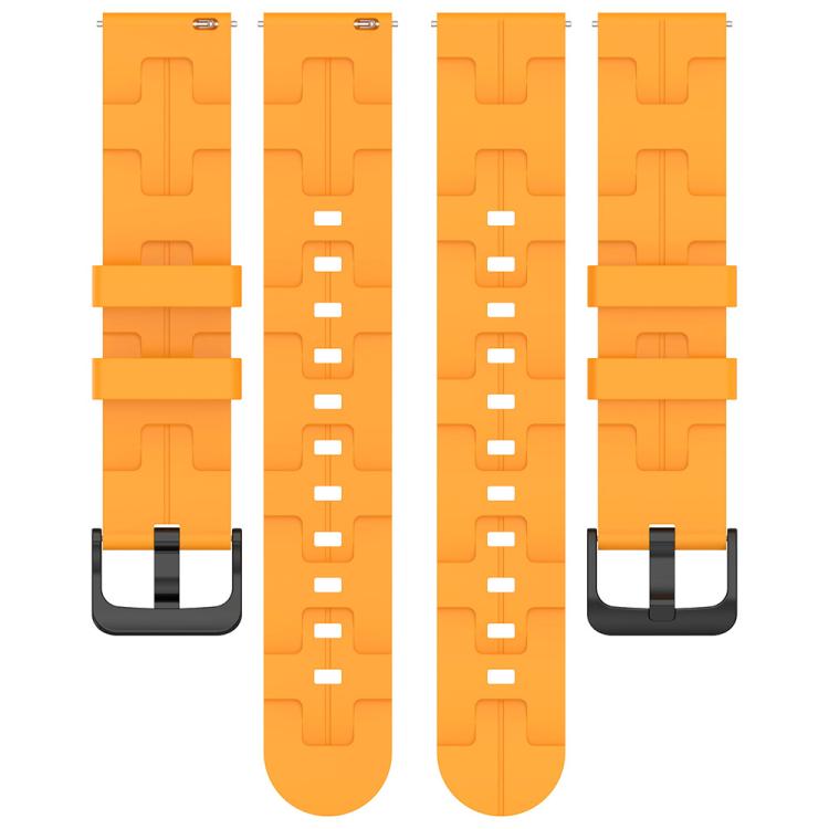 20mm Kalebol Solid Color Black Buckle Round Tail Silicone Watch Band(Yellow) by Kalebol