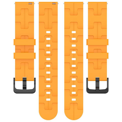 20mm Kalebol Solid Color Black Buckle Round Tail Silicone Watch Band(Yellow) by Kalebol