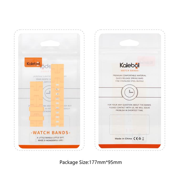 22mm Kalebol Solid Color Black Buckle Round Tail Silicone Watch Band(Grey) by Kalebol