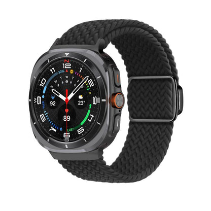 For Samsung Galaxy Watch Ultra 47mm / Ultra 2025 Kalebol Braided Loop Magnetic Black Buckle Watch Band(Black) by Kalebol