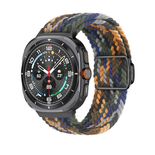 For Samsung Galaxy Watch Ultra 47mm / Ultra 2025 Kalebol Braided Loop Magnetic Black Buckle Watch Band(Camouflage) by Kalebol