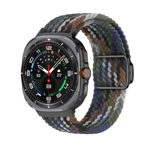 For Samsung Galaxy Watch Ultra 47mm / Ultra 2025 Kalebol Braided Loop Magnetic Black Buckle Watch Band(Denim) by Kalebol