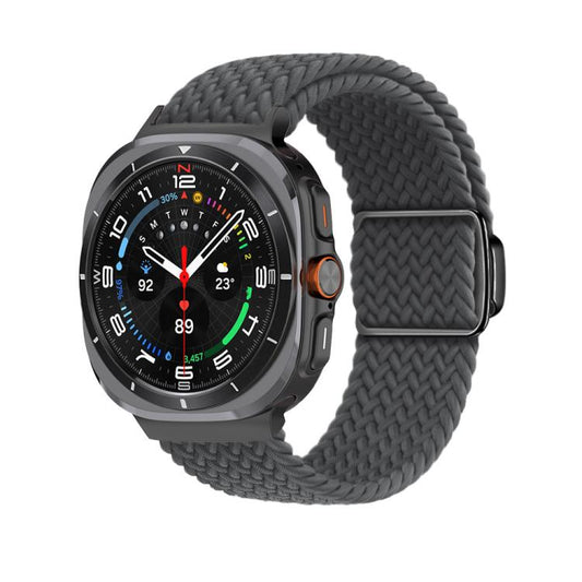 For Samsung Galaxy Watch Ultra 47mm / Ultra 2025 Kalebol Braided Loop Magnetic Black Buckle Watch Band(Space Grey) by Kalebol